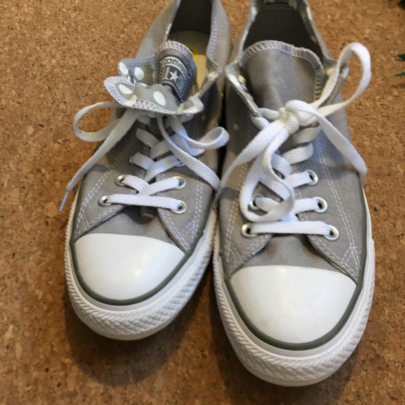 NWOB Gray Converse Two Tongue Polka Dot - Picture 5 of 8